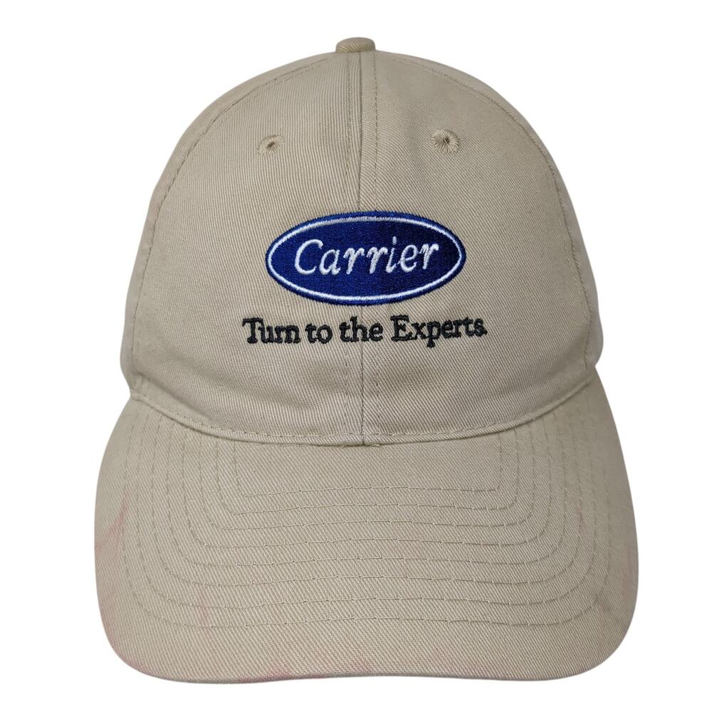 Carrier Turn To The Experts Snapback Cap Beige One Size Adjustable Embroidered